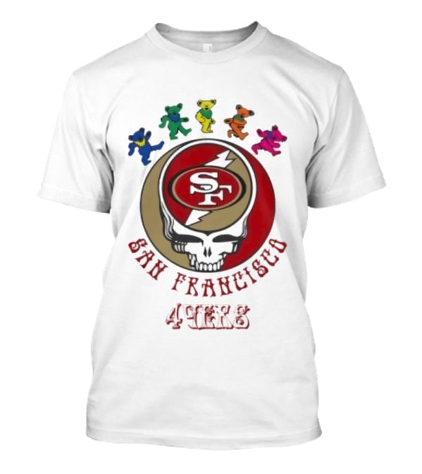 San Francisco 49ers Grateful Dead Dancing Bears Skull Collaboration T-Shirt