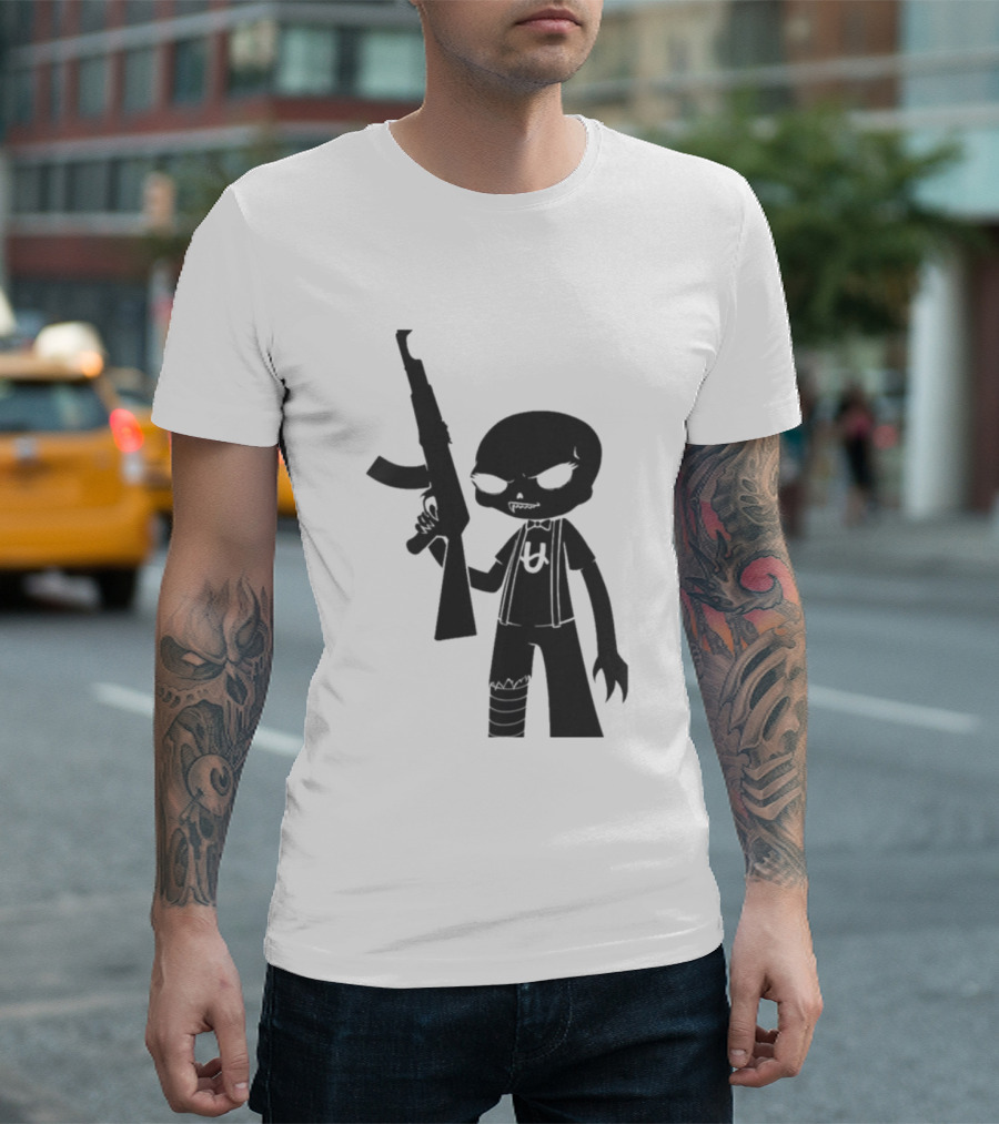 Homestuck Caliborn Character U Symbol Black Silhouette With Weapon T-Shirt