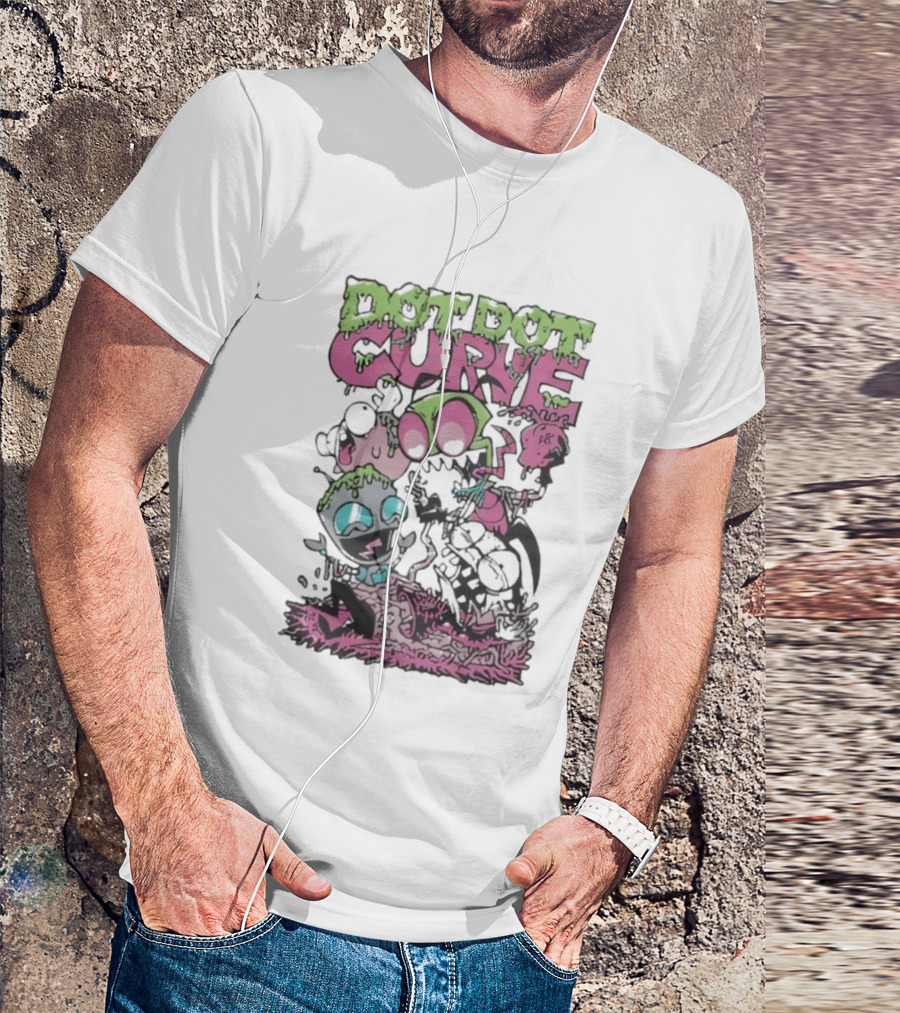 Dot Dot Curve Scene The Fuck Up Reptilian Zombie Cartoon Duo T-Shirt