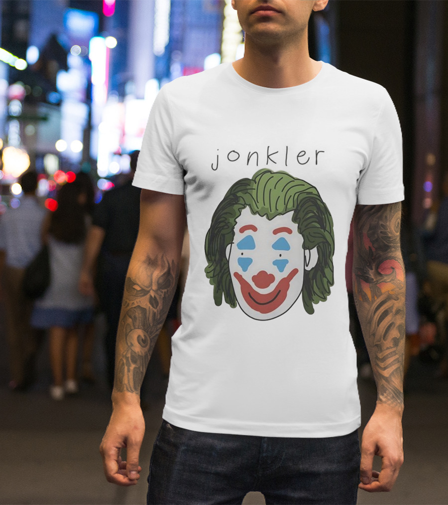 Jonkler Joker Face Green Hair Clown Makeup T-Shirt