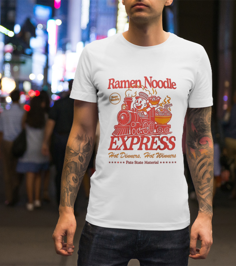 Ramen Noodle Express Hot Dinners Hot Winners Fun Steam Material T-Shirt