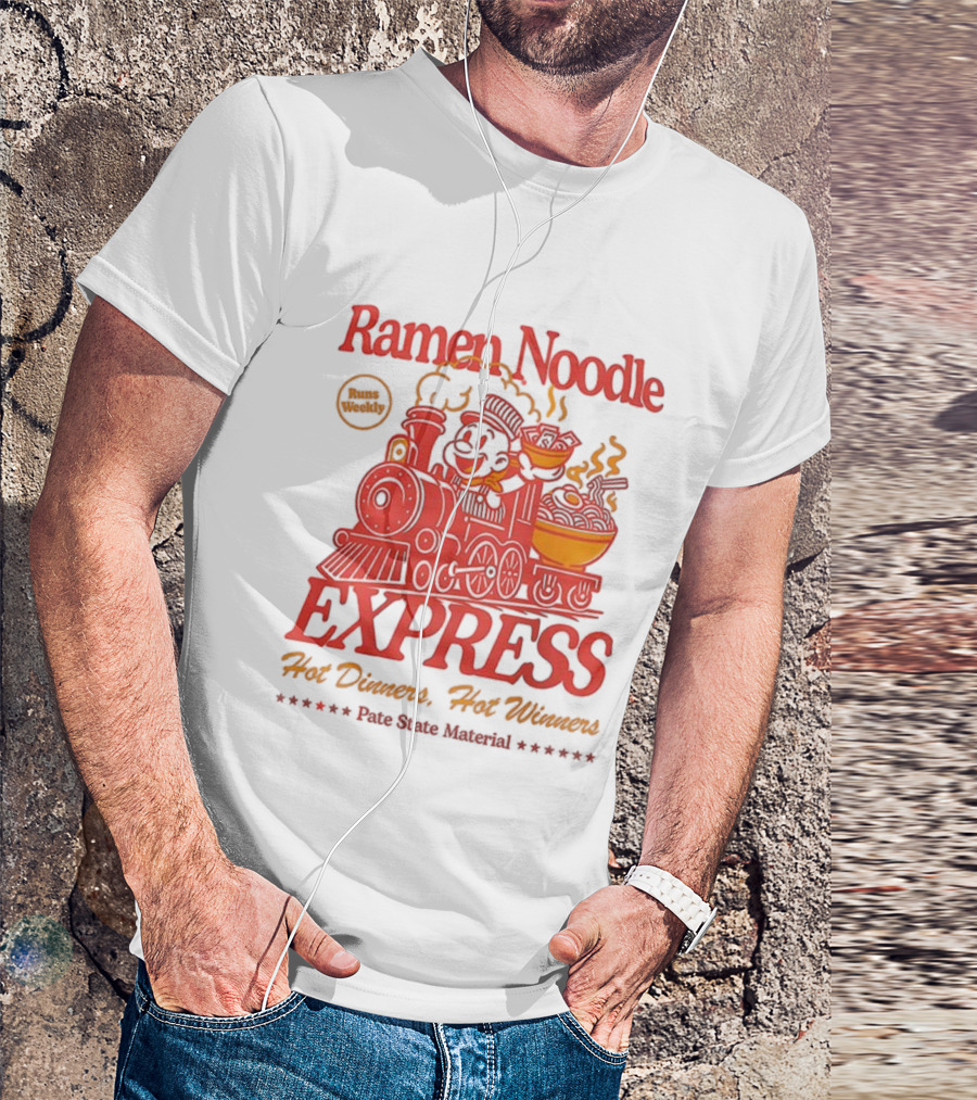 Ramen Noodle Express Hot Dinners Hot Winners Fun Steam Material T-Shirt