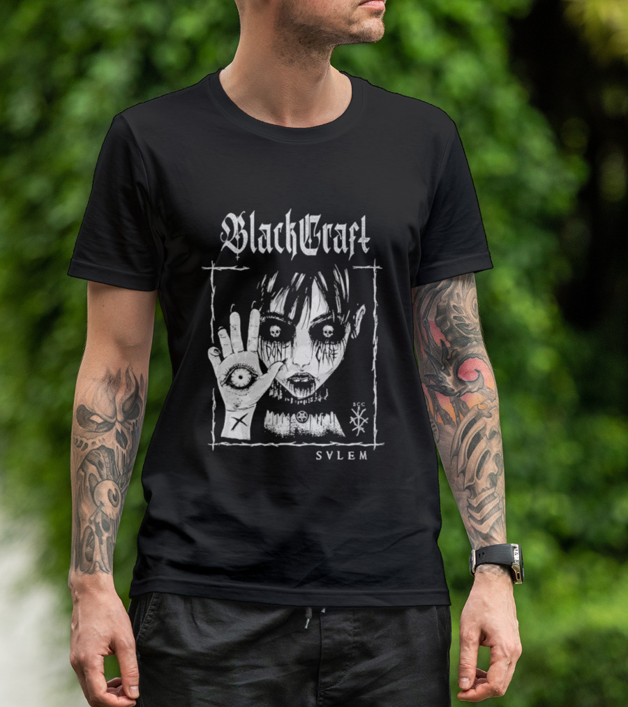 Blackcraft Cult Salem Anime Girl Goth Eye Symbol Mystical T-Shirt