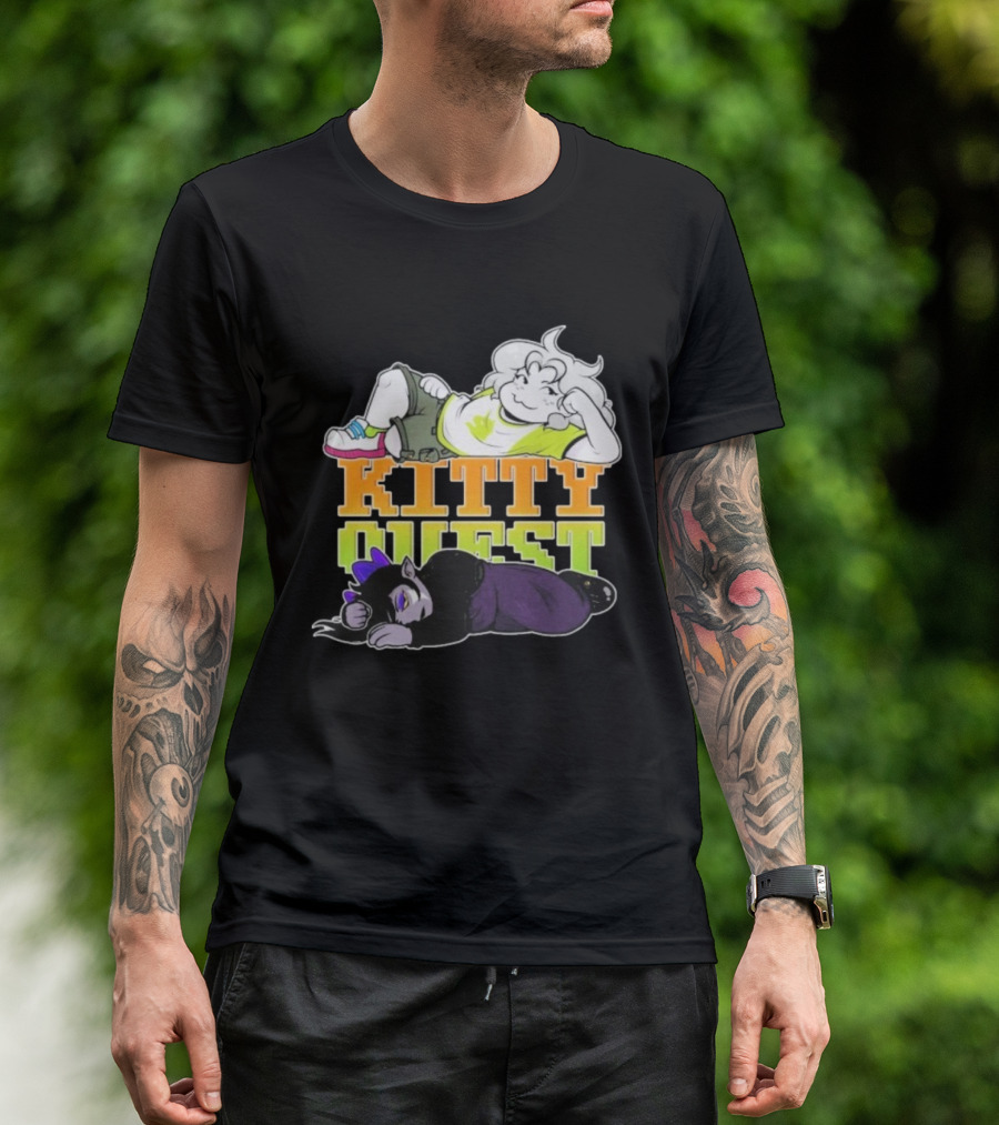 Kitty Quest Playful Characters Relaxing Fun Theme T-Shirt