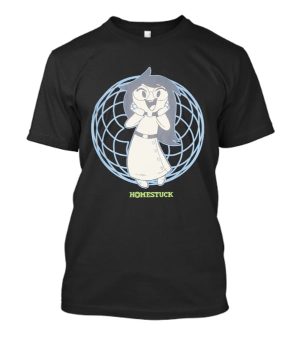 Homestuck Jade Harley With Glasses Inside Blue Grid Circle T-Shirt
