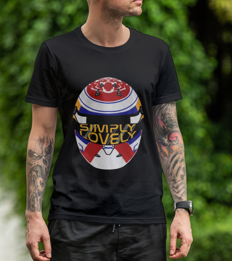 Simply Lovely Max Verstappen Racing Helmet Red White Blue Design T-Shirt