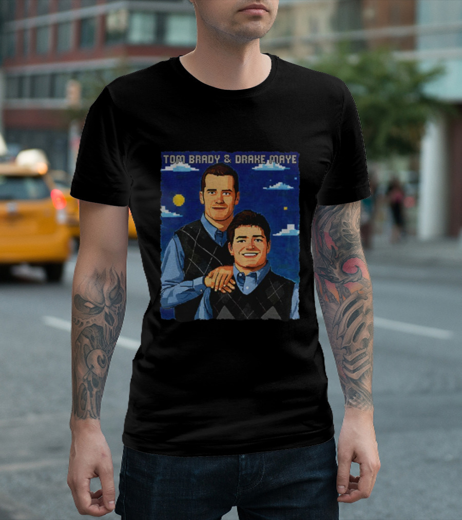 Tom Brady and Drake Maye Stepbrothers Vintage New England Patriots NFL 2025 T-Shirt