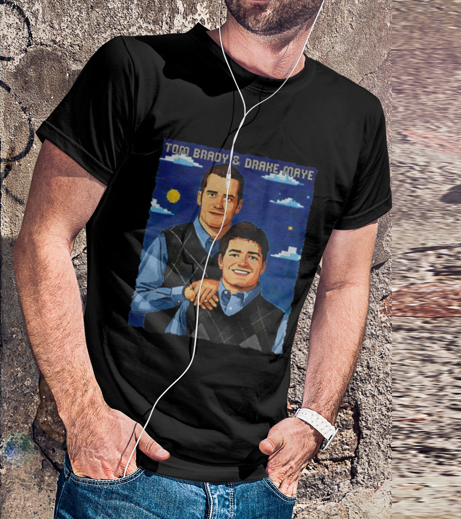Tom Brady And Drake Maye Stepbrothers Vintage New England Patriots NFL 2025 T-Shirt