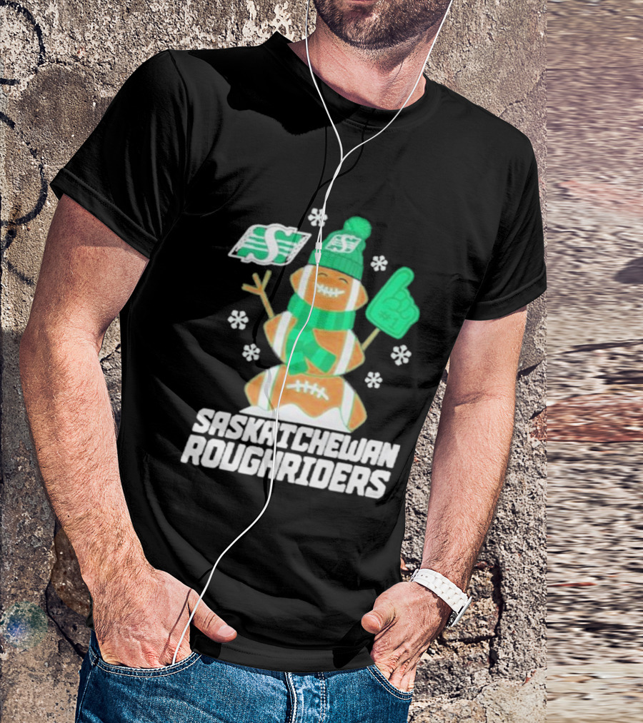 Saskatchewan Roughriders Rider Snowman Christmas Sweater Football Holiday Fan Gear T-Shirt