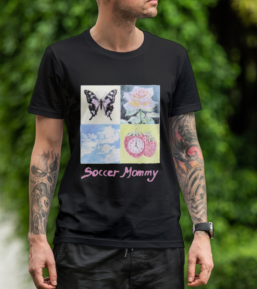 Soccer Mommy Butterfly Rose Sky Strawberry T-Shirt