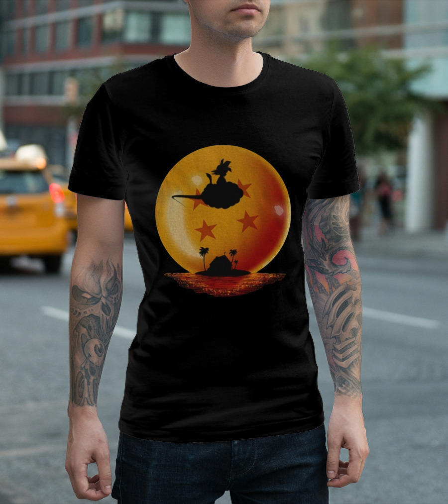 Son Goku Flying Nimbus Kame House Dragon Ball Z Manga Anime T-Shirt