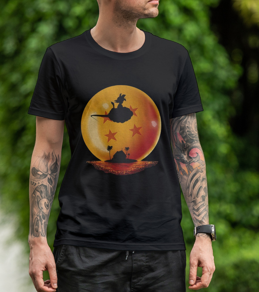 Son Goku Flying Nimbus Kame House Dragon Ball Z Manga Anime T-Shirt
