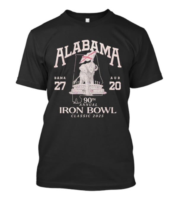 Alabama Crimson Tide 90th Annual Iron Bowl Classic 2025 Bama 27 Aub 20 T-Shirt