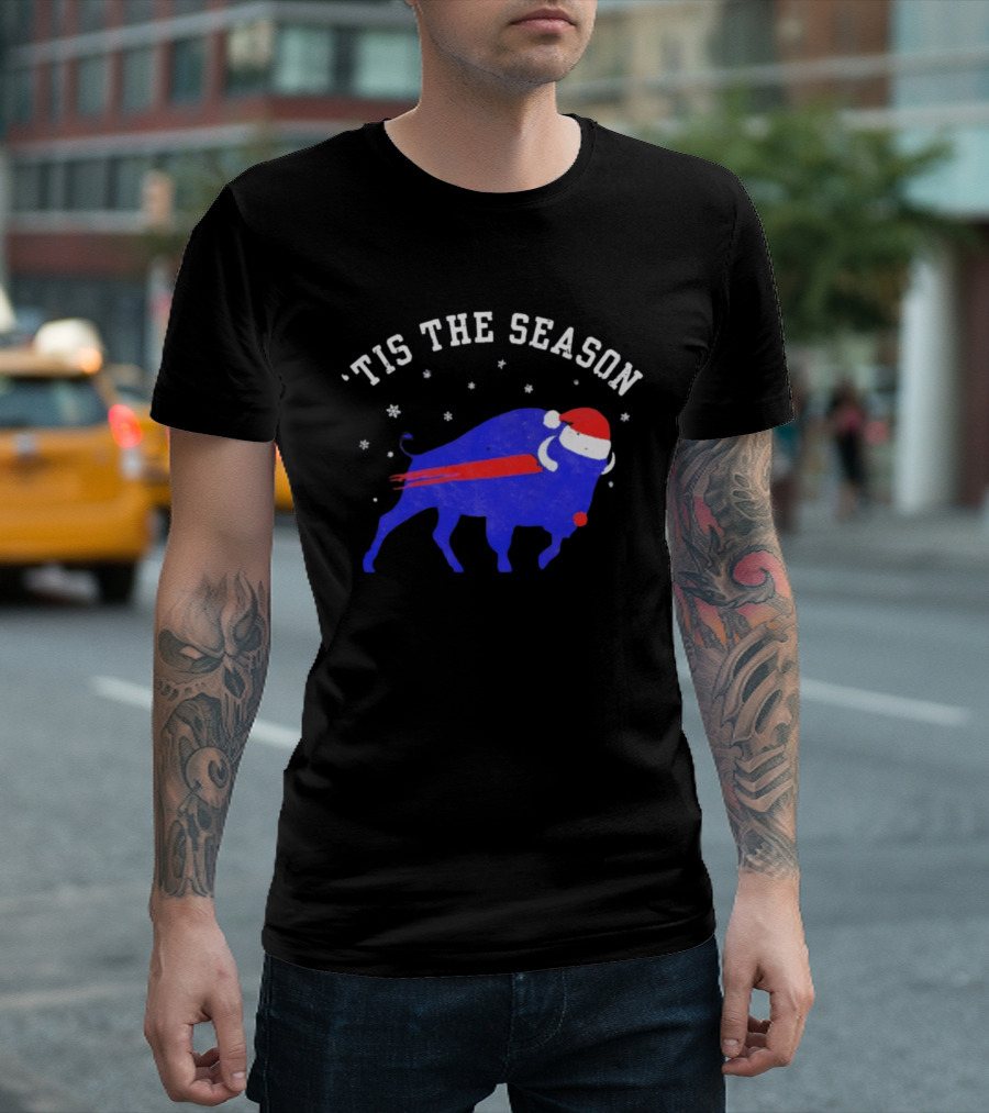 Buffalo Football Holiday 'Tis The Season Santa Theme T-Shirt