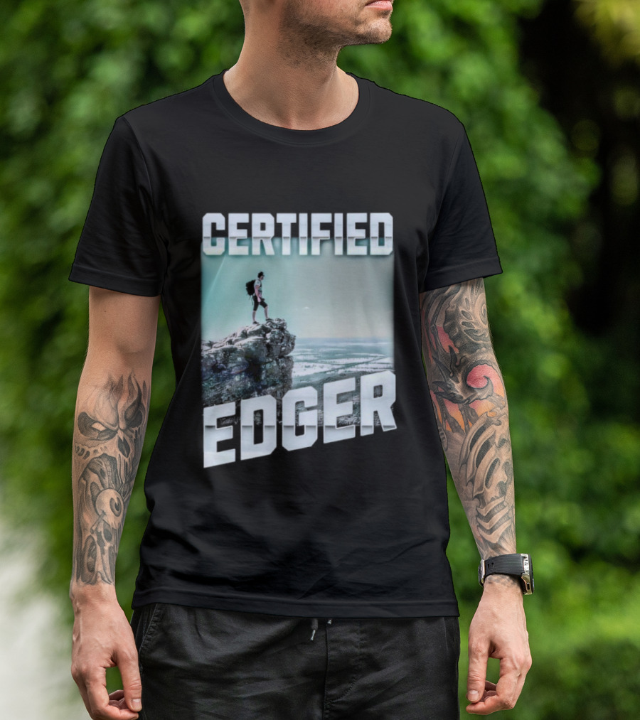 Certified Edger Adventure Surfing Ocean Wave T-Shirt