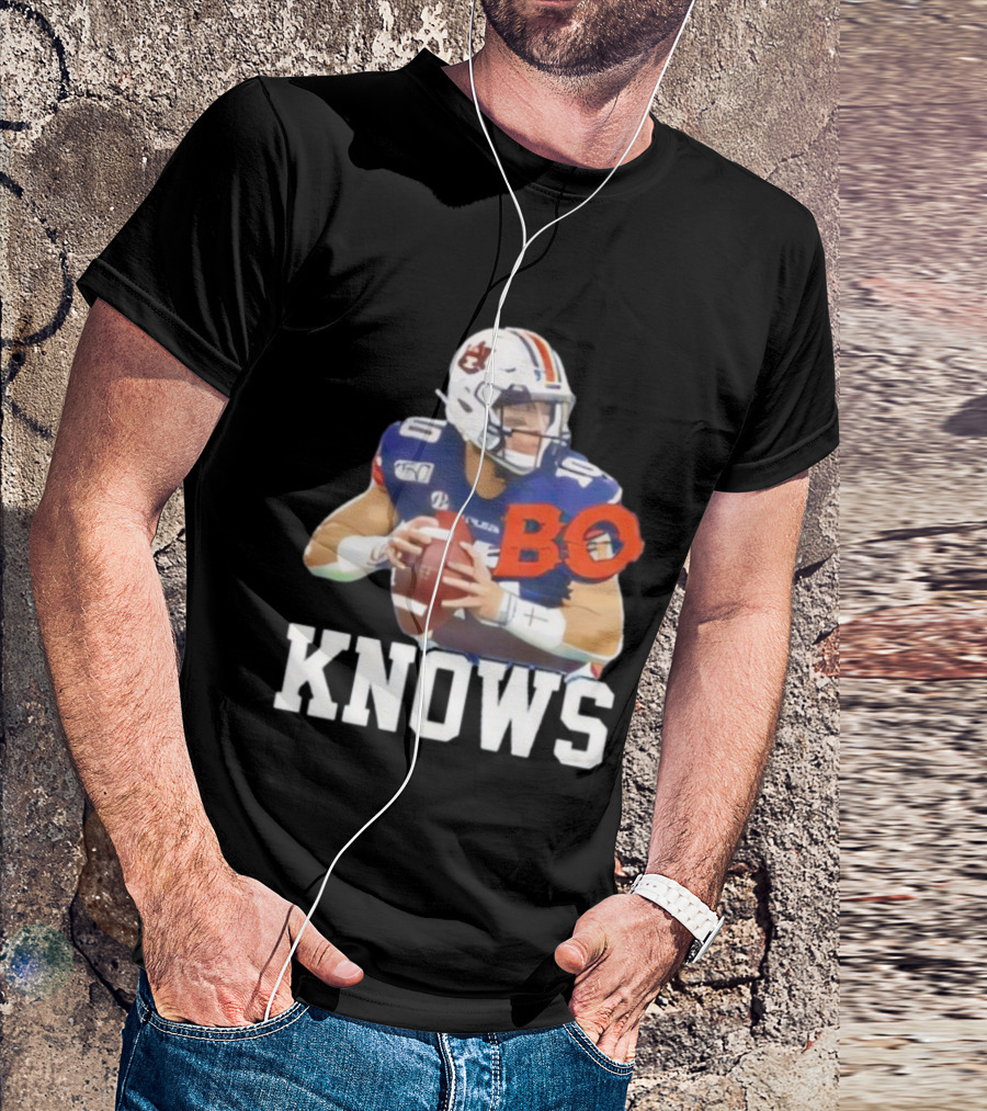 Bo Knows Bo Nix College Football Fan Auburn Tigers Parody T-Shirt