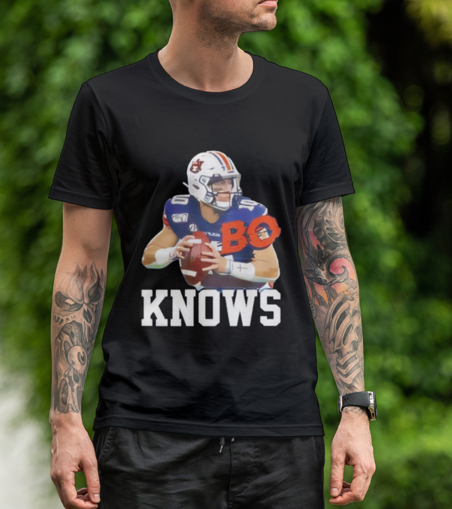 Bo Knows Bo Nix College Football Fan Auburn Tigers Parody T-Shirt