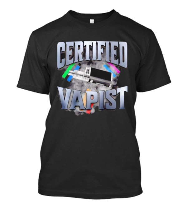 Certified Vapist Vape Cloud With Colorful Devices T-Shirt
