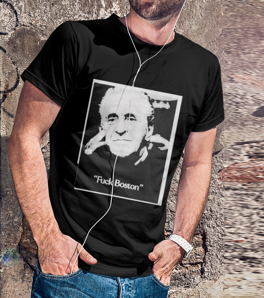 Pat Riley Portrait With 'Fuck Boston' Text T-Shirt