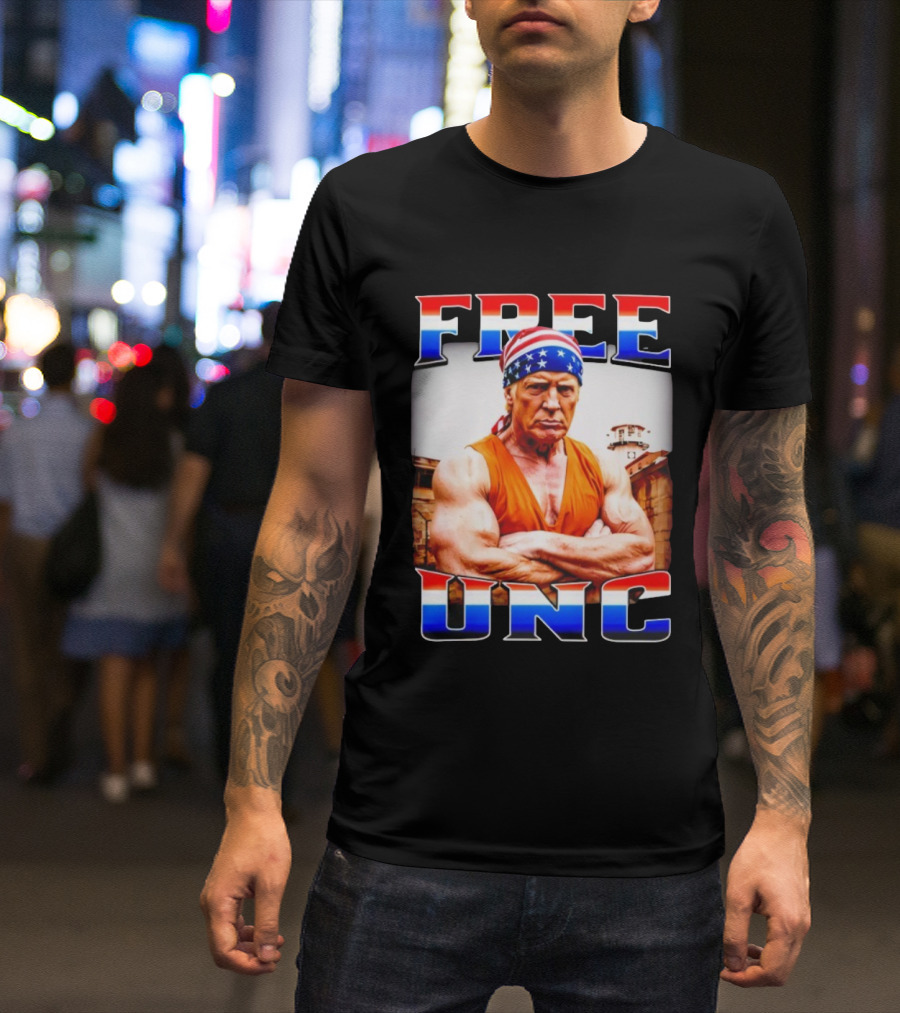 FREE UNC Donald Trump Patriotic Bandana Prison Parody T-Shirt