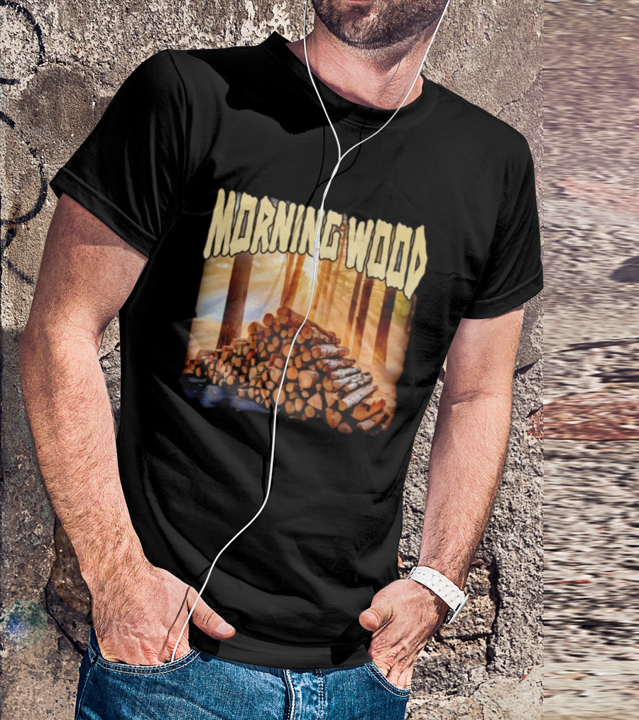 Morning Wood Lumber Stack Forest Sunrise T-Shirt