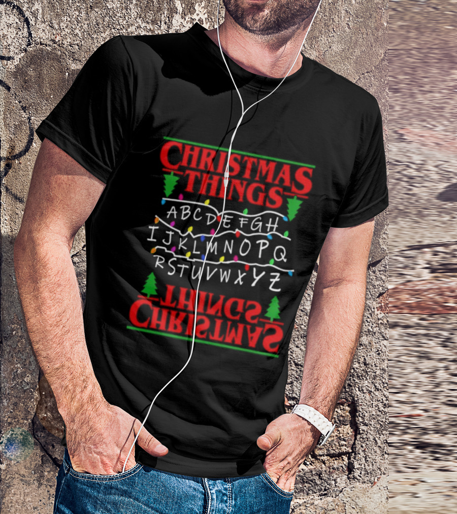 Christmas Things Alphabet ABC Lights Trees T-Shirt