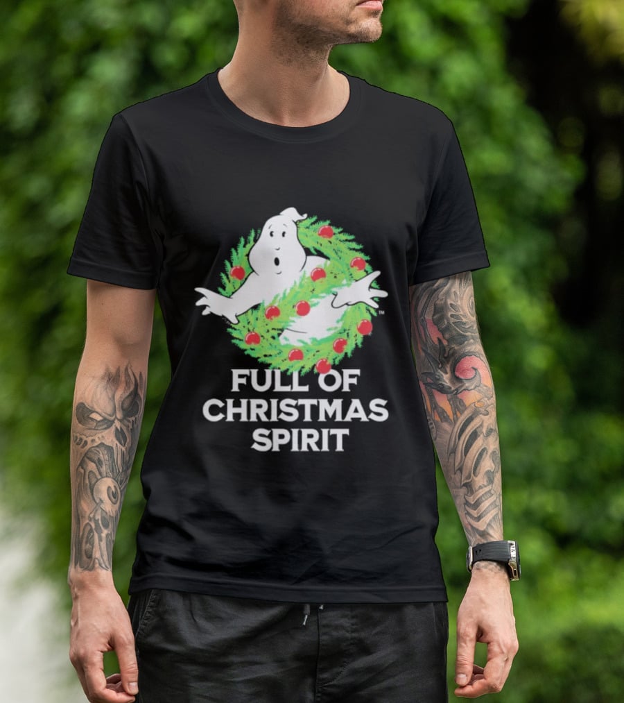 Ghostbusters Full Of Christmas Spirit Wreath T-Shirt