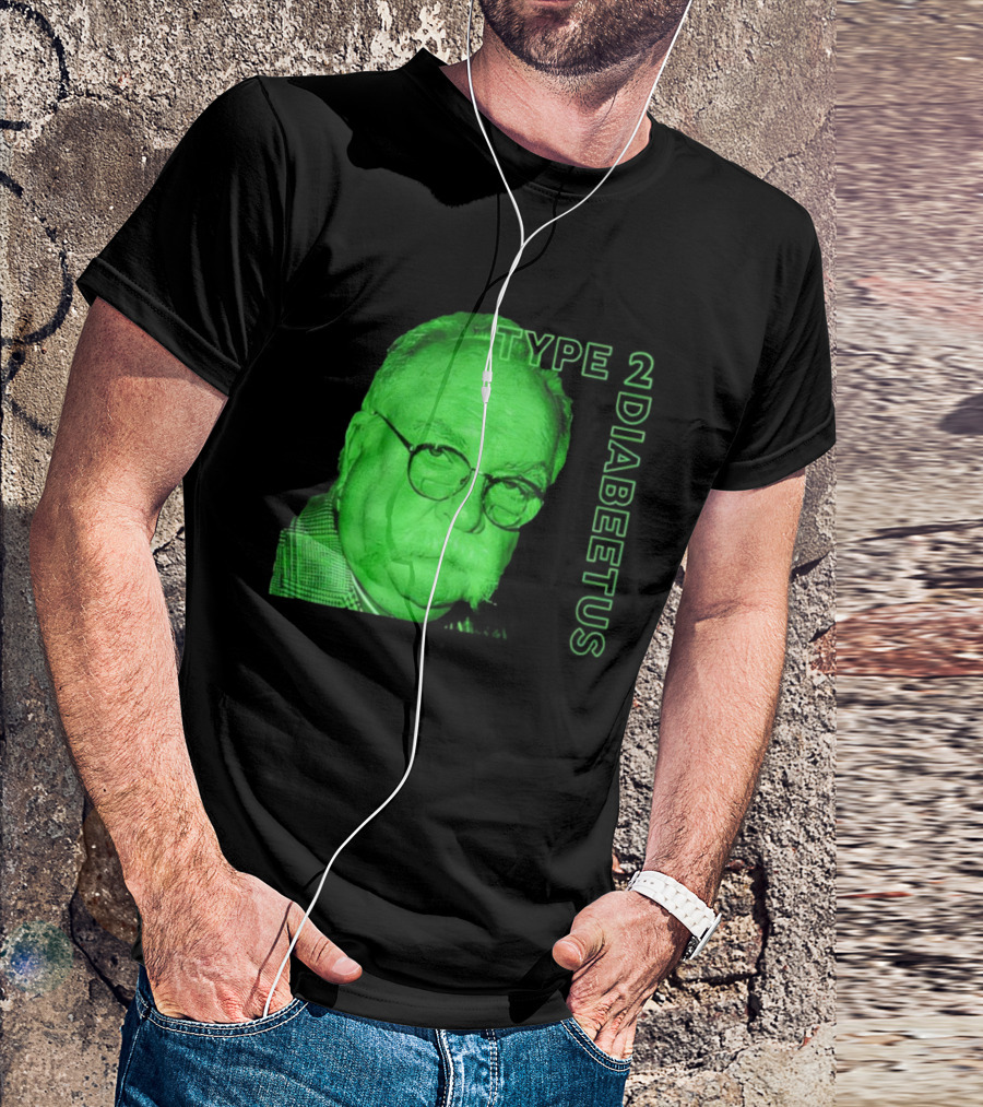 Type 2 Diabetes Wilford Brimley Green Portrait T-Shirt