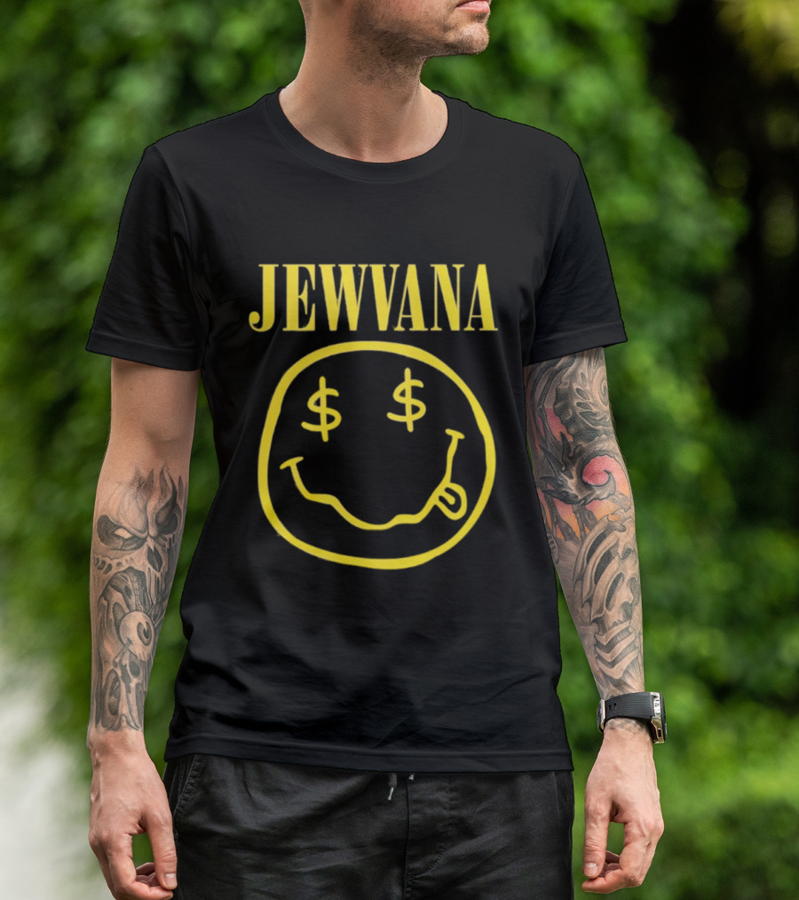 Jewvana Smiley Face Dollar Eyes Nirvana Parody T-Shirt