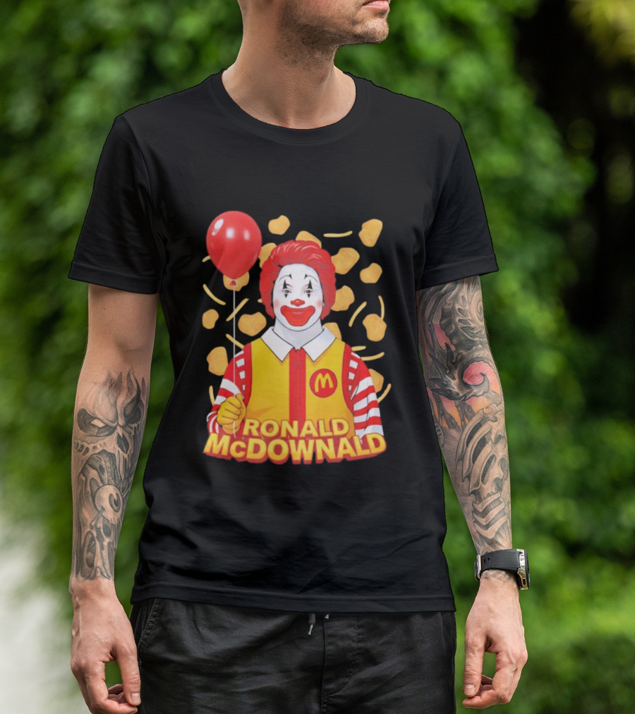 Ronald McDownald McDonald's Red Balloon And Nuggets Theme T-Shirt