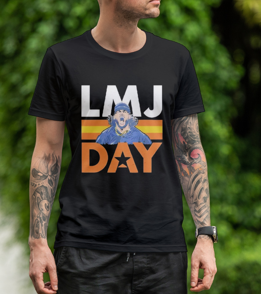 LMJ Day Lance McCullers Jr Bold Illustration With Star And Stripes T-Shirt