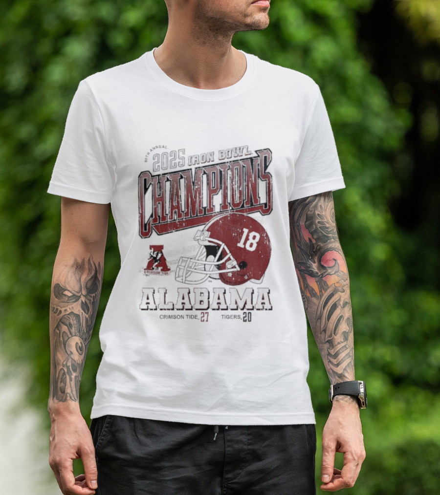 Alabama Crimson Tide 2025 Iron Bowl Champions Auburn Tigers 89th Game Score 27-20 T-Shirt