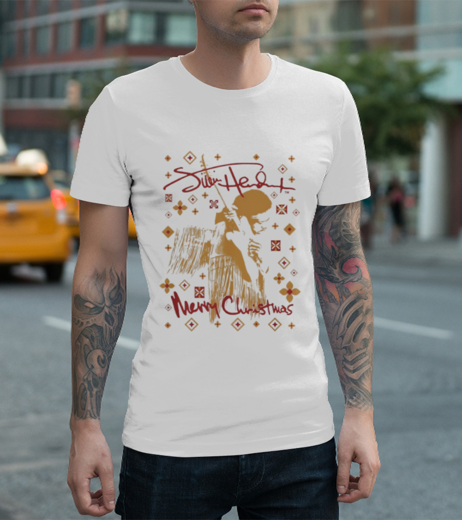 Hendrix Merry Christmas Sketch Style Festive Portrait T-Shirt