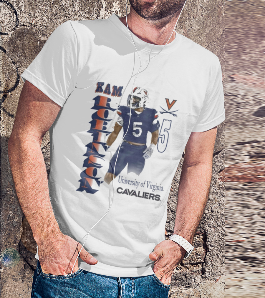 Kam Robinson University Of Virginia Cavaliers Football Number 5 T-Shirt