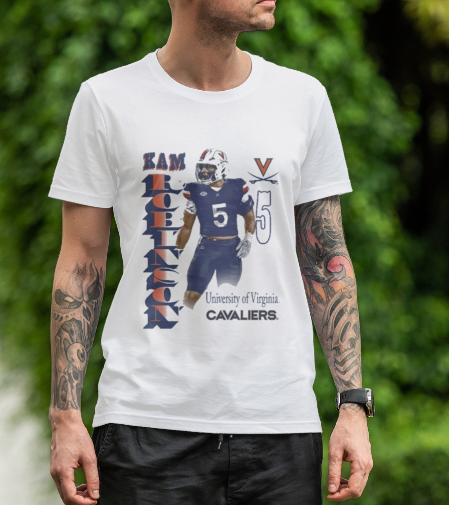 Kam Robinson University Of Virginia Cavaliers Football Number 5 T-Shirt