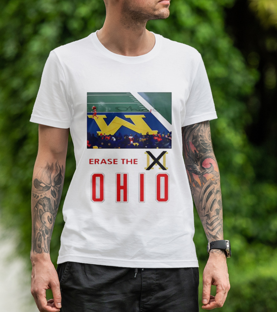 Erase The Ohio Michigan Stadium Rivalry W Logo T-Shirt