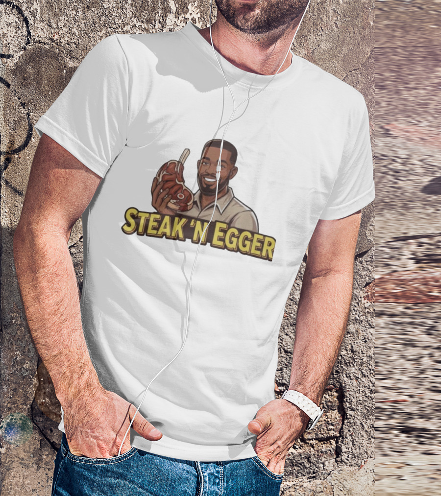 Steak 'N Egger Man Holding Steak T-Shirt