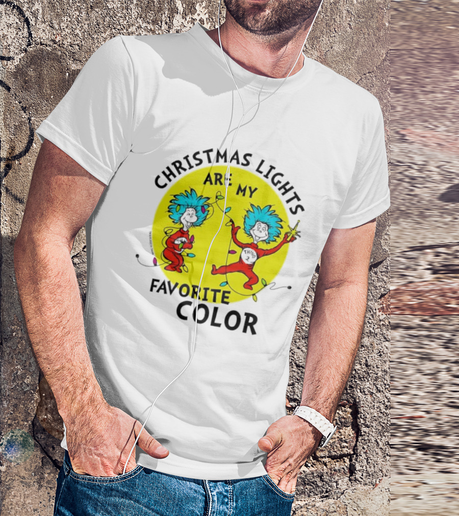 Christmas Lights Are My Favorite Color Thing 1 And Thing 2 Juniors Cropped T-Shirt