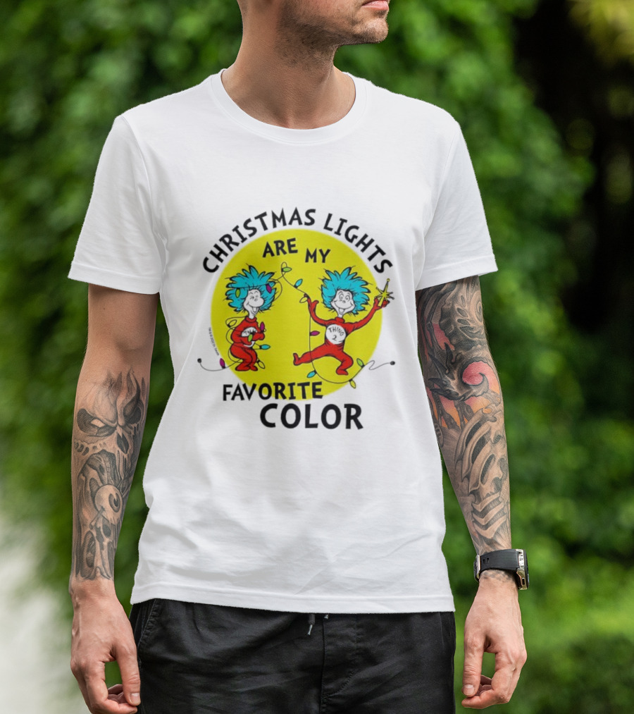 Christmas Lights Are My Favorite Color Thing 1 And Thing 2 Juniors Cropped T-Shirt