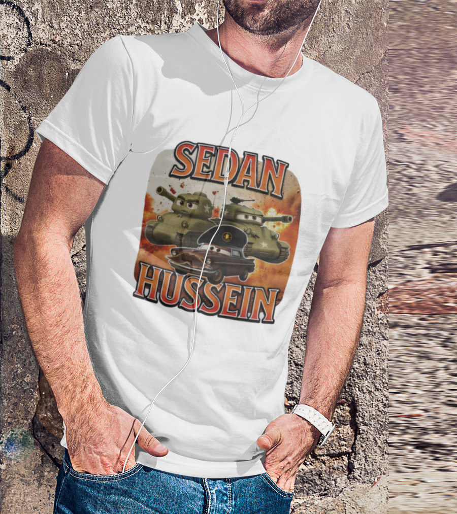 SEDAN HUSSEIN Tanks Explosive Cartoon Style T-Shirt