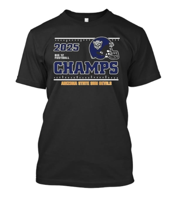 BYU Cougars 2025 Big 12 Football Champs Arizona State Sun Devils T-Shirt