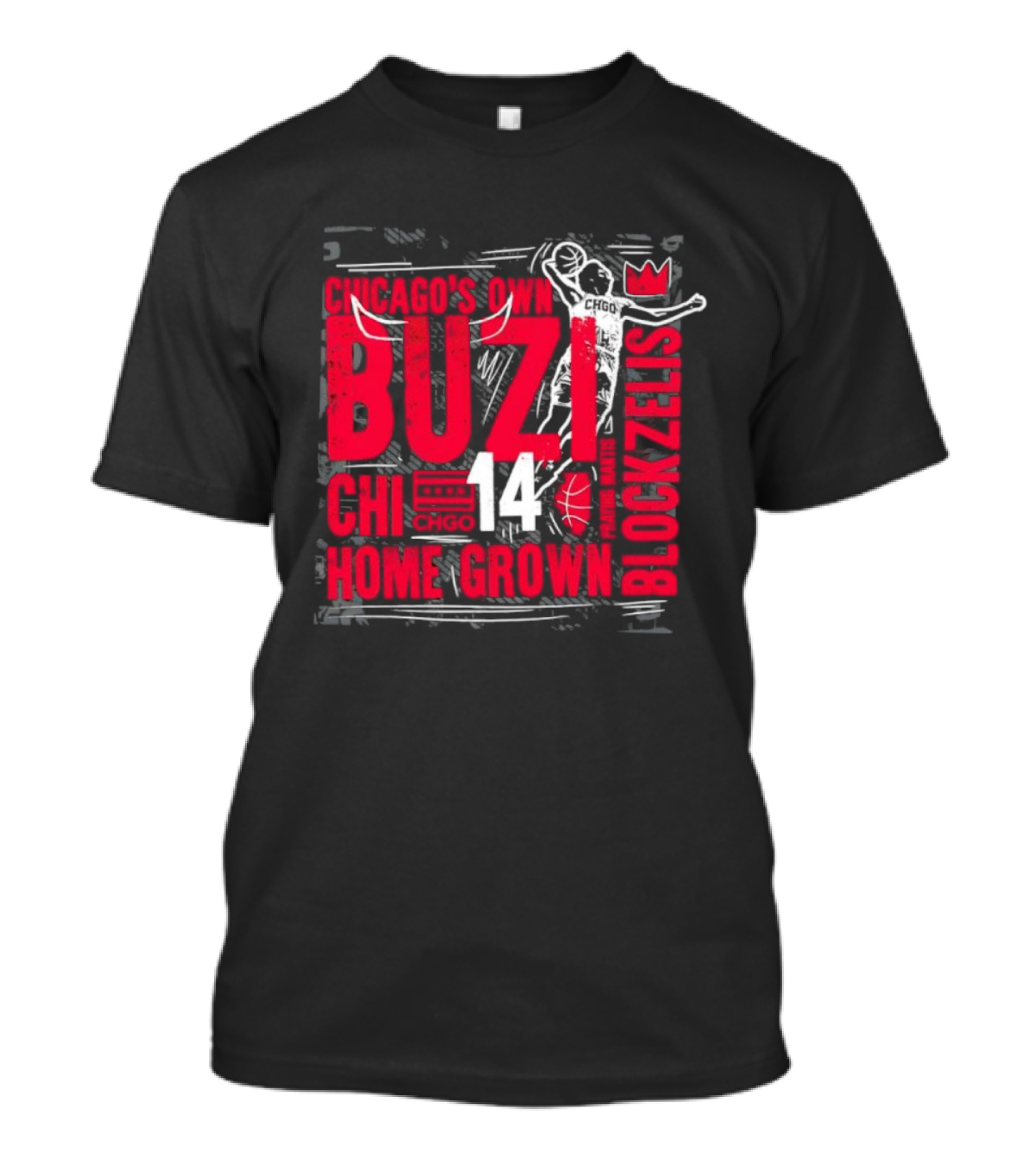 BUZL CHI 14 Blockzilla Homegrown Basketball T-Shirt
