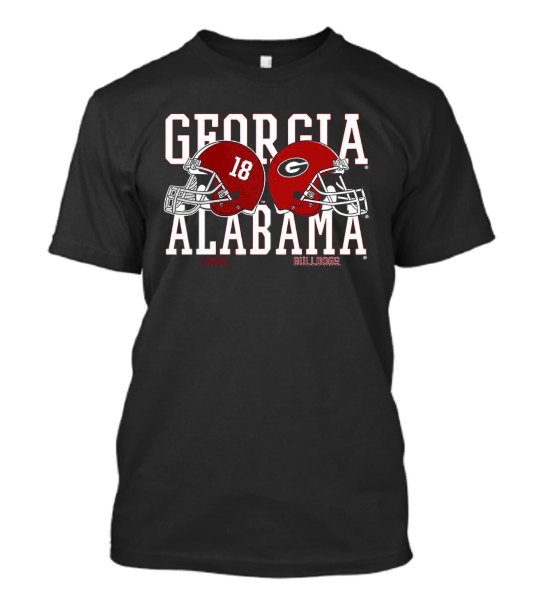 Georgia Bulldogs Alabama Crimson Tide 18 Football Helmets T-Shirt