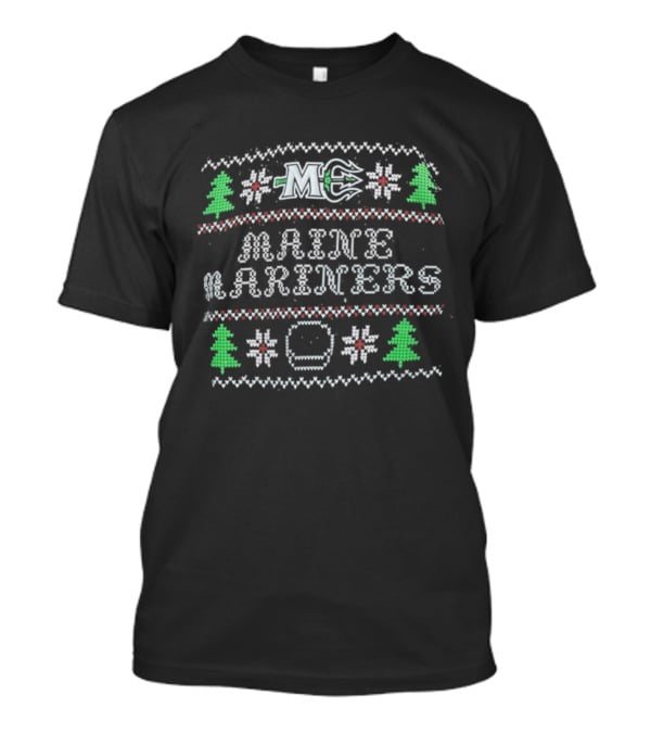 Maine Mariners MG Ice Hockey Christmas Sweater Style T-Shirt