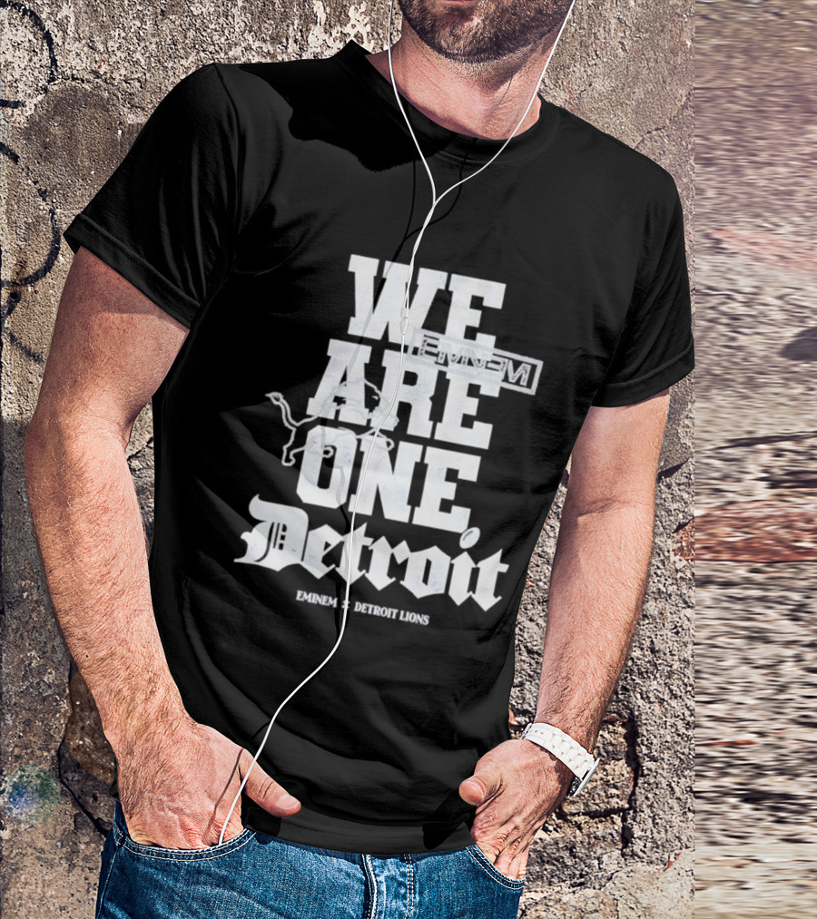 We Are One Detroit Eminem Lions Collaboration T-Shirt