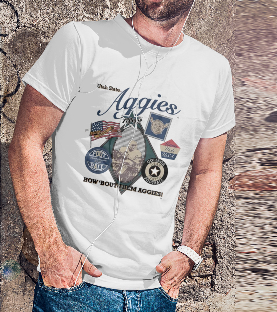 Utah State Aggies 1892 How ’bout Them Aggies Logan Utah USA Football Icons T-Shirt