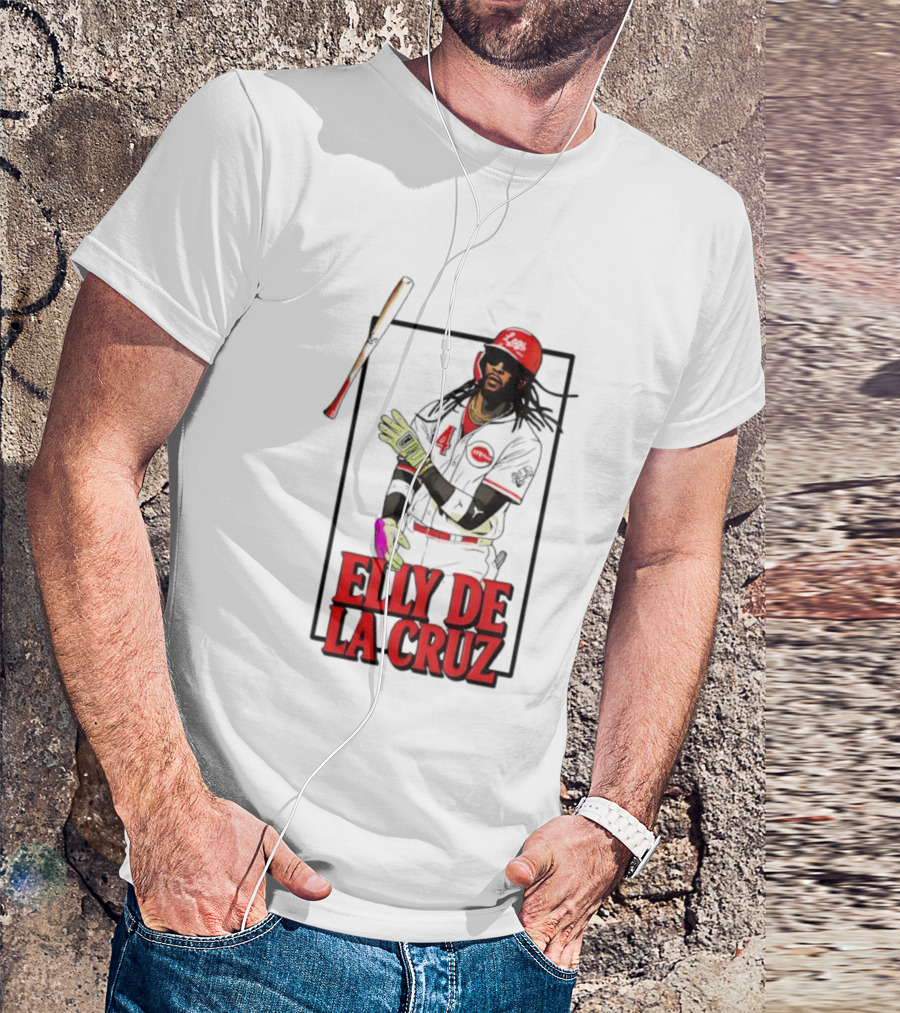 Elly De La Cruz Cincinnati Reds Baseball Player Bat Flip T-Shirt