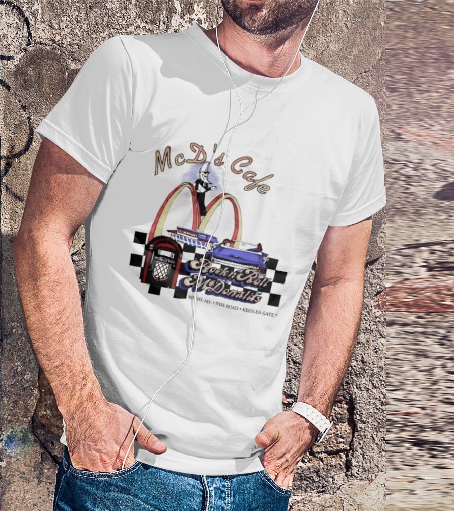 McD's Cafe Rock N Roll McDonald's Vintage Retro Jukebox Classic Arches T-Shirt