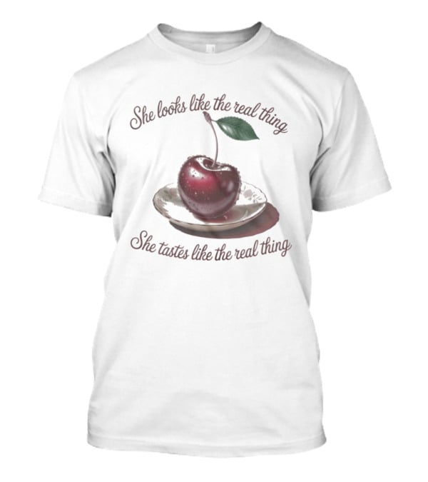 Radiohead She Looks Like The Real Thing Cherry Plate Vintage Style T-Shirt
