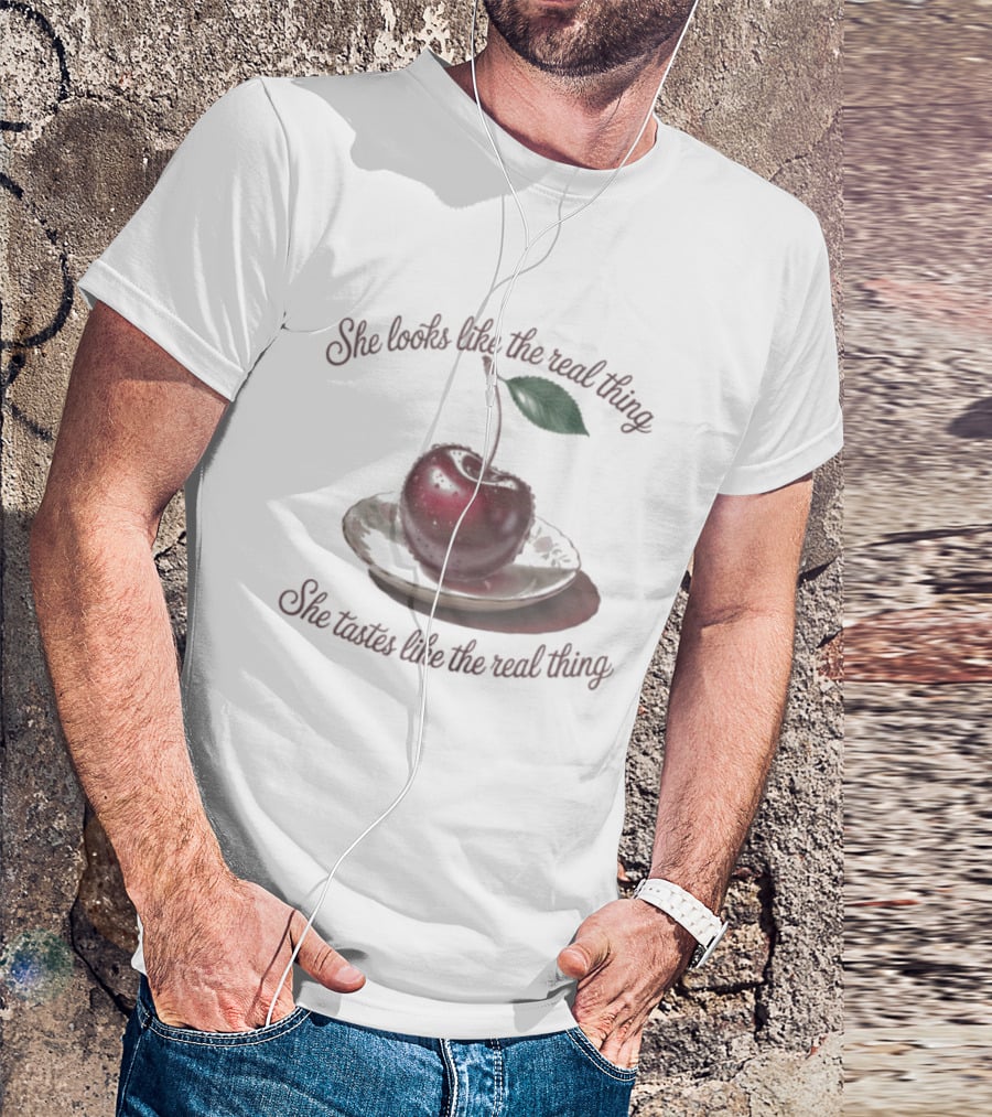 Radiohead She Looks Like The Real Thing Cherry Plate Vintage Style T-Shirt
